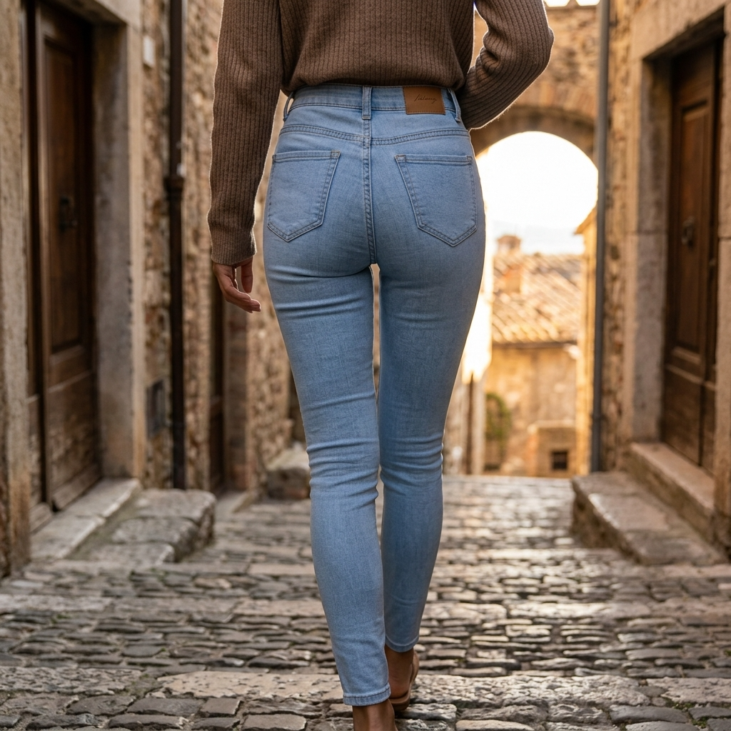 Women's High-Waist Skinny Jeans – Stretch Denim Pencil Pants