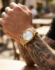 Men's Automatic Calendar Watch – Stainless Steel Mechanical Timepiece with Day-Date Display, Mineral Crystal & Waterproof Design