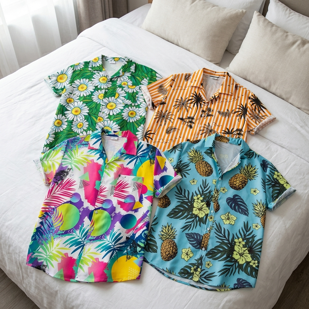 Men's Floral Print Short Sleeve Shirt – Loose Fit Summer Style