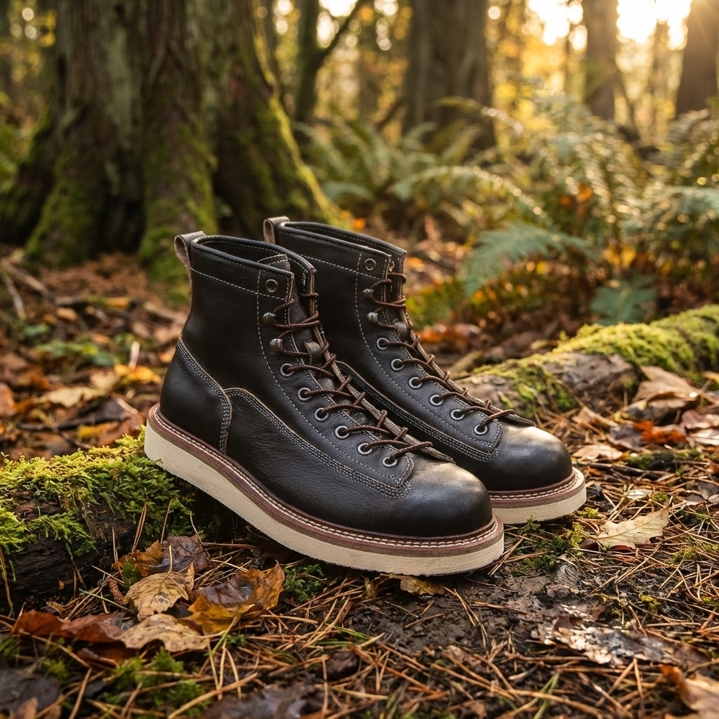 Herren Echtleder High-Top Martin Boots – Britischer Stil Schnürstiefel Runde Kappe Kampf- und Arbeitsstiefel