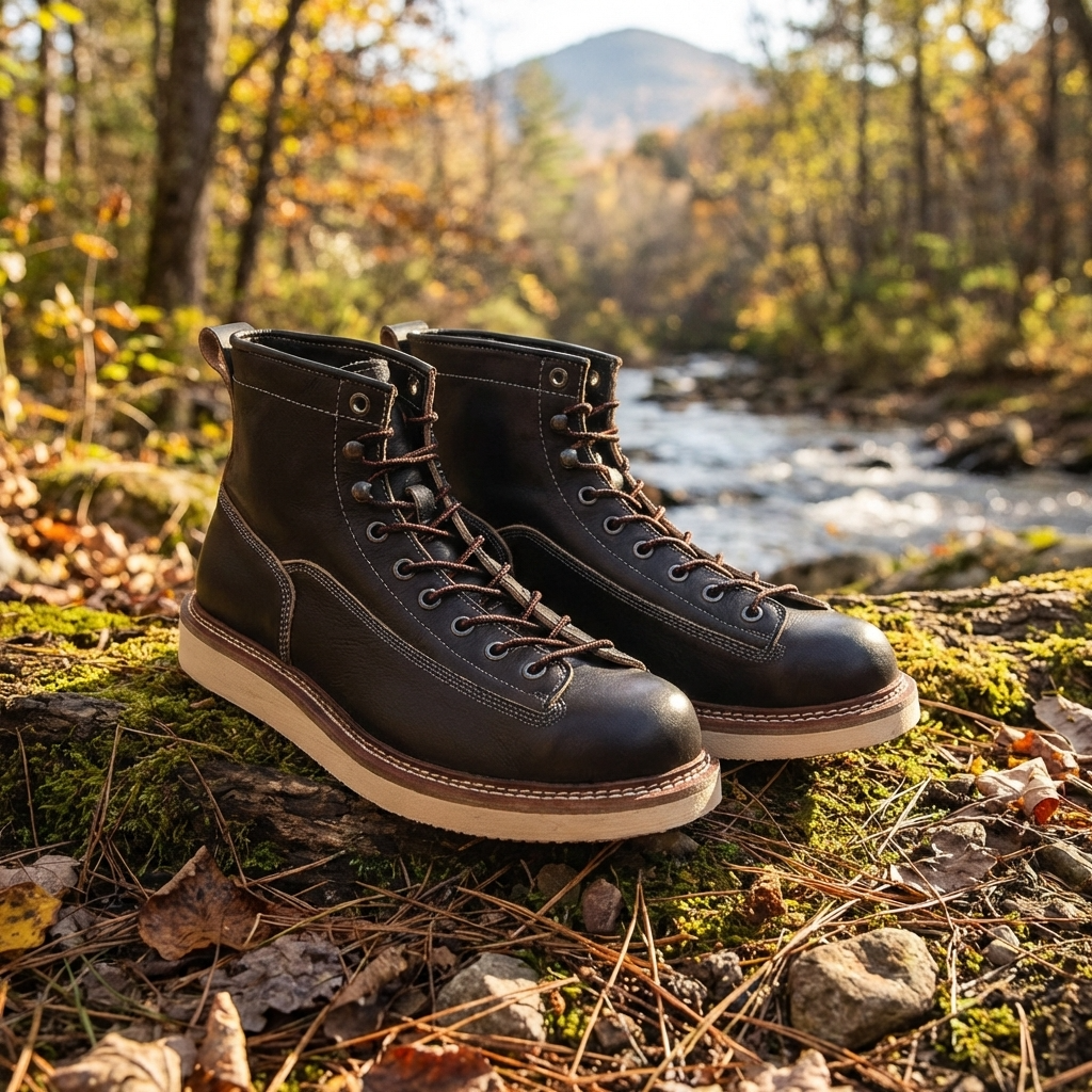 Herren Echtleder High-Top Martin Boots – Britischer Stil Schnürstiefel Runde Kappe Kampf- und Arbeitsstiefel
