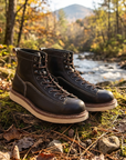 Herren Echtleder High-Top Martin Boots – Britischer Stil Schnürstiefel Runde Kappe Kampf- und Arbeitsstiefel