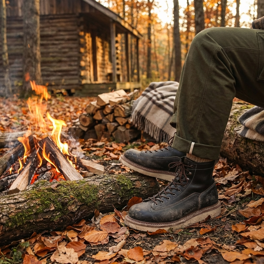 Herren Echtleder High-Top Martin Boots – Britischer Stil Schnürstiefel Runde Kappe Kampf- und Arbeitsstiefel