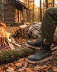 Herren Echtleder High-Top Martin Boots – Britischer Stil Schnürstiefel Runde Kappe Kampf- und Arbeitsstiefel