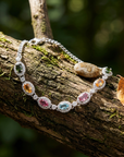 Women's Natural Tourmaline Bracelet — 925 Sterling Silver Geometric Oval