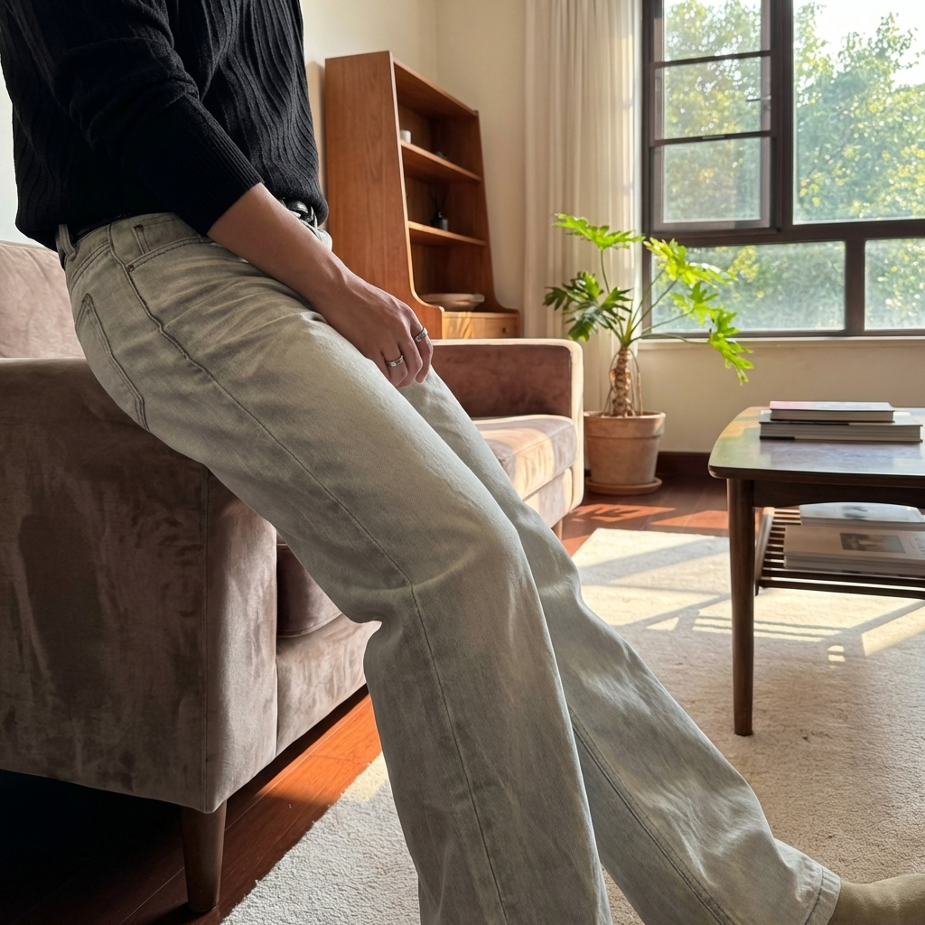 Herren Slim Fit Straight Leg Jeans – Mid-Waist Denim mit Whisker-Effekten &amp; Vintage-Waschung, S–2XL