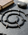 Men's Black Zircon Tennis Chain Necklace with Panther Pendant