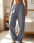 Women's Silk Blend Flared Yoga Pants – High-Stretch Wide Leg