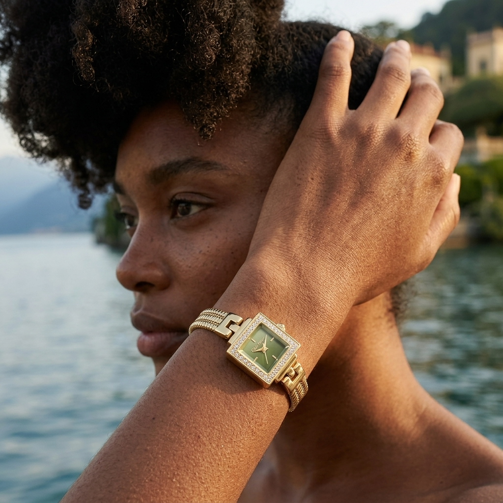 Montre carrée de luxe à quartz pour femmes – Bracelet de montre en alliage de style rétro d'Europe centrale, étanche jusqu'à 30M