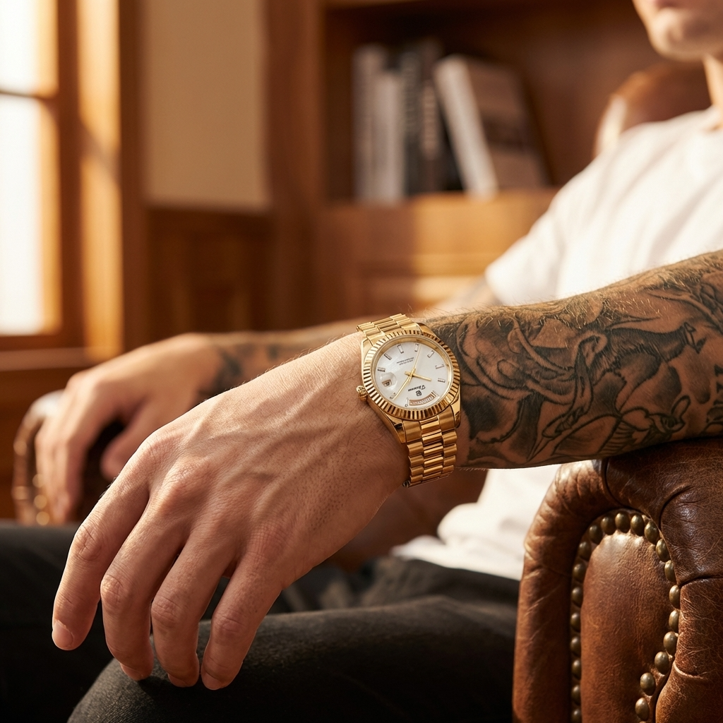 Men's Automatic Calendar Watch – Stainless Steel Mechanical Timepiece with Day-Date Display, Mineral Crystal &amp; Waterproof Design