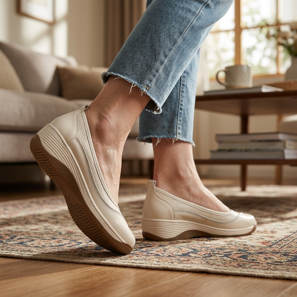 Women's Retro Platform Loafers with Buckle Strap
