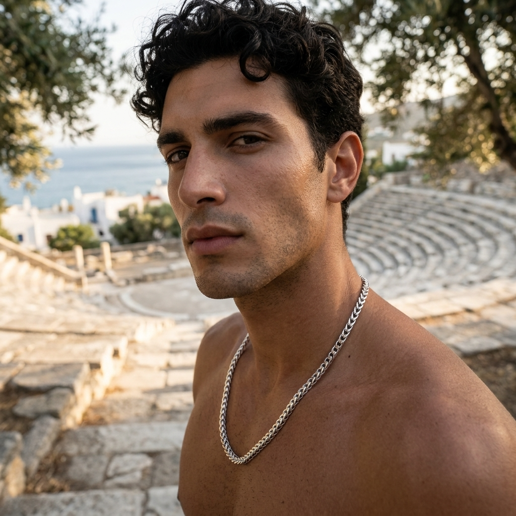 Men's Titanium Steel Geometric Chain Necklace