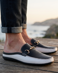 Men's Soft Leather Slip-On Slippers – Breathable Closed-Toe Mules