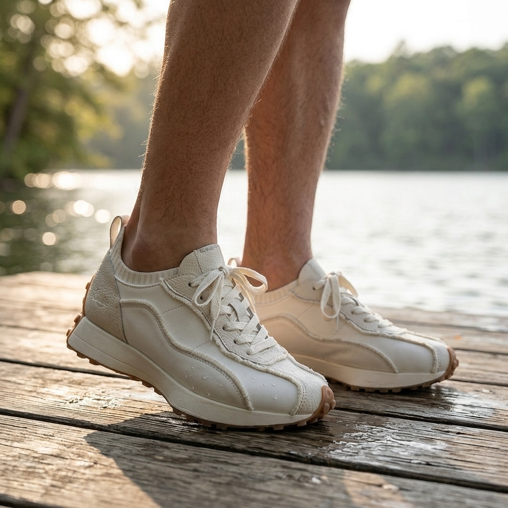 Men's Breathable Retro Running Shoes - Mesh Upper, Cushioned