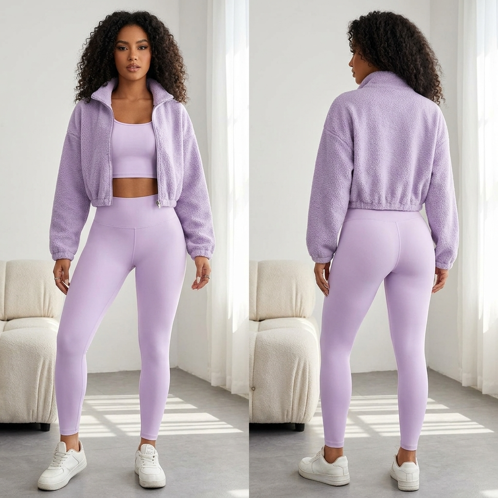 Women's Plush Fleece Sports Three-Piece Set