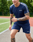 Men's Quick-Dry Sports T-Shirt & Shorts Set – Moisture-Wicking Polyester Activewear