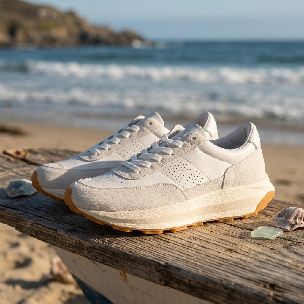 Men's Genuine Leather Low Top Breathable Sports Shoes – Lace-Up Casual Sneakers