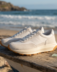 Men's Genuine Leather Low Top Breathable Sports Shoes – Lace-Up Casual Sneakers
