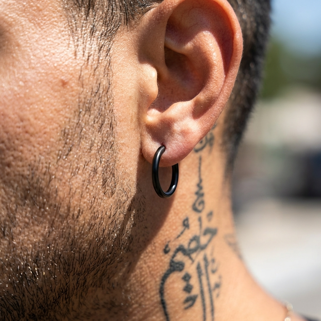 Men's Stainless Steel Hoop Earrings – Hypoallergenic Minimalist Hoops