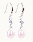 Women Natural Freshwater Pearl Earrings – 925 Sterling Silver Korean Style Heart & Water Drop Jewelry