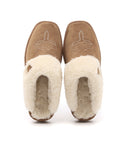 Unisex Thermal Leather House Slippers – Warm Fur Lined Slip-On Winter Indoor Shoes with EVA Sole