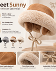 Women's Suede Ear-Flap Fisherman Hat - Thickened Plush Lined Winter Bucket Hat