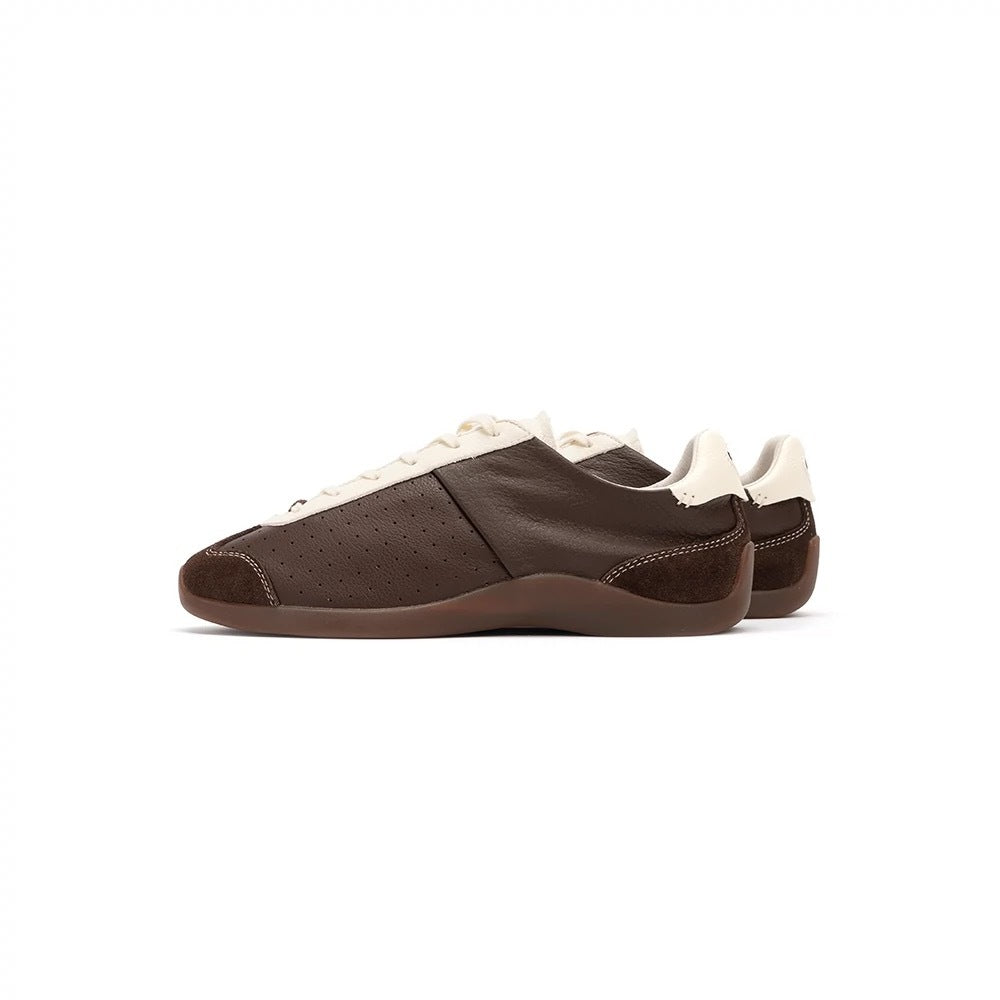 Damen-Freizeitsneaker aus Leder – Retro-Halbschuhe aus Rindsleder mit weicher Gummisohle, leichtem Tragekomfort und rutschfestem Design