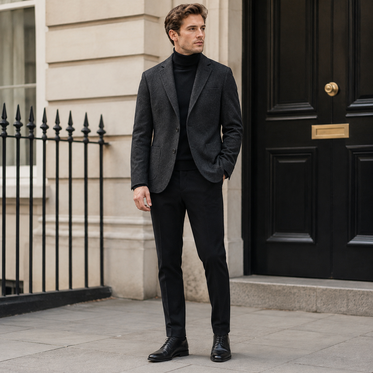 Men's 70% Wool Slim Fit Business Suit Jacket – Single-Breasted Blazer