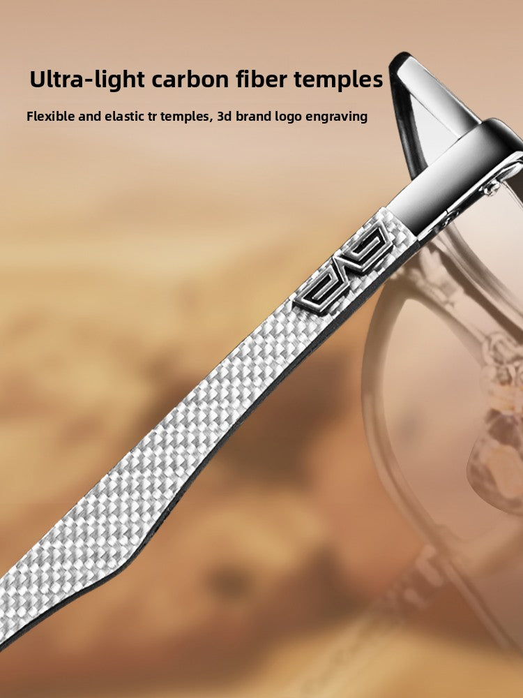 Men’s Carbon Fiber Pilot Sunglasses – Polarized, UV-Protected, Color-Changing Aviator Shades