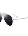 Men's Pure Titanium Sunglasses – Foldable Sports Shades (Silver/Gray Gradient)