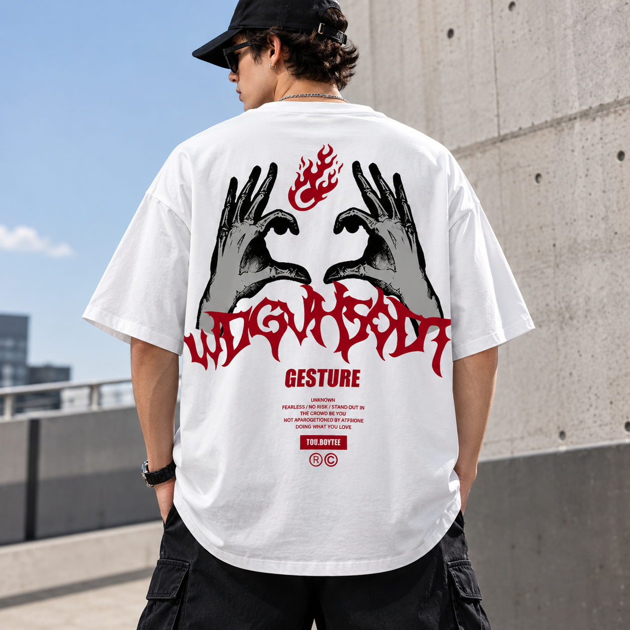 Men's Oversized Graphic Print T-Shirt - Retro Streetwear Tee