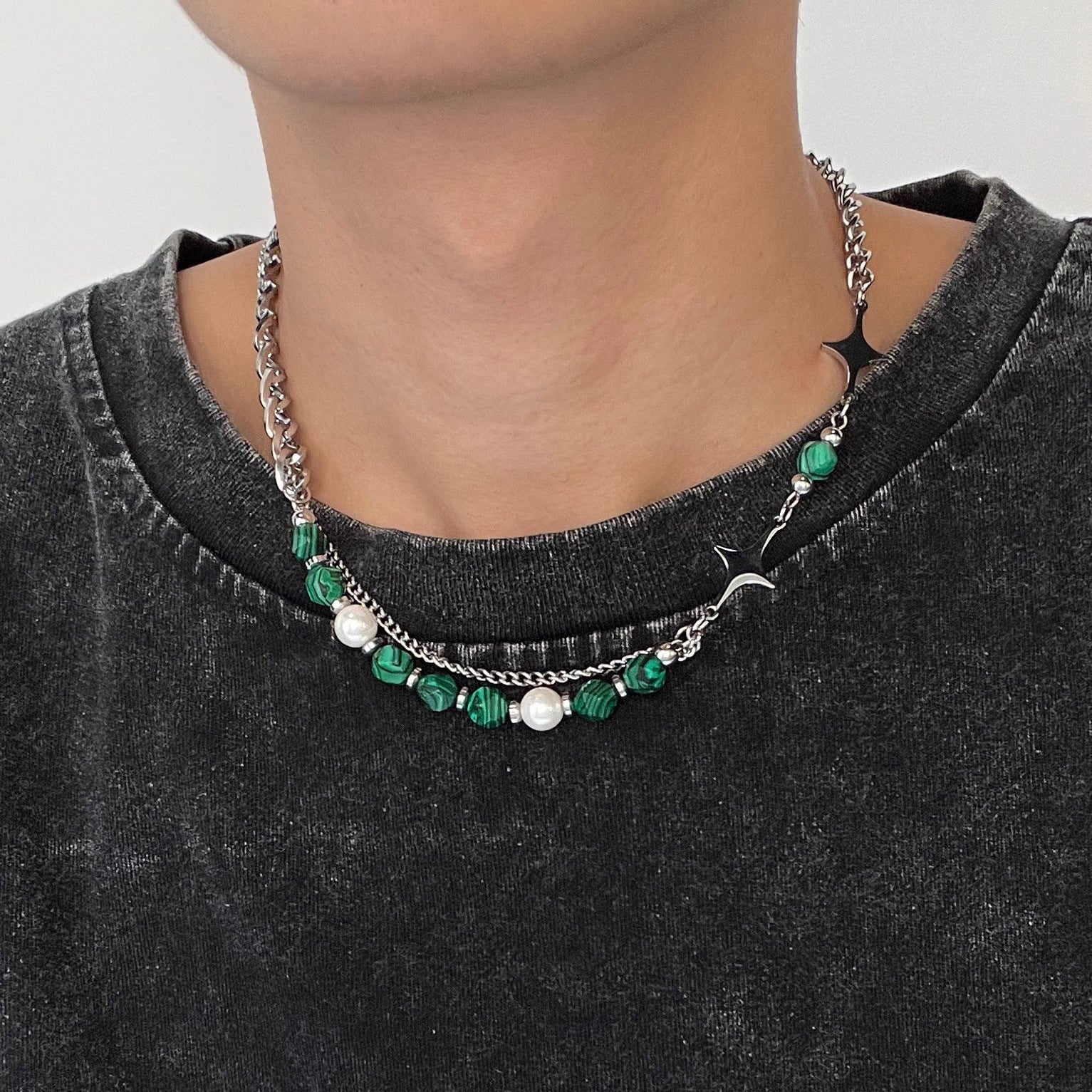 unisex Geometric Natural Stone Necklace