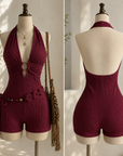 Women's Backless Knitted Bodycon Dress