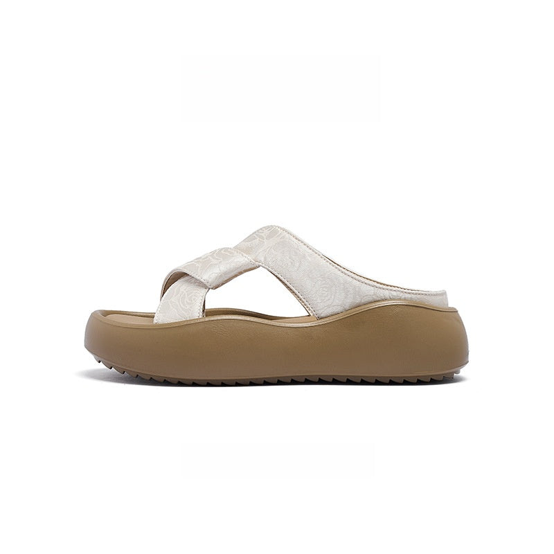 Women's Thick Sole Platform Sandals – Soft One-Strap Beach &amp; Commuter Slippers, EU 34–41, 2 Colors