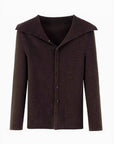 Women's Slim Fit Cardigan Sweater - Lapel Collar Button-Up Knit with Contrast Trim
