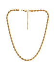 Damen Gold Twist-Kettenhalskette – Titan-Stahl-Wellenkette mit verstellbarer Länge & minimalistischem Design