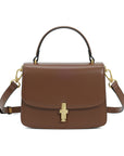 Women's Small Square Handbag – PU Leather Structured Bag with Metal Buckle, Crossbody & Shoulder Strap