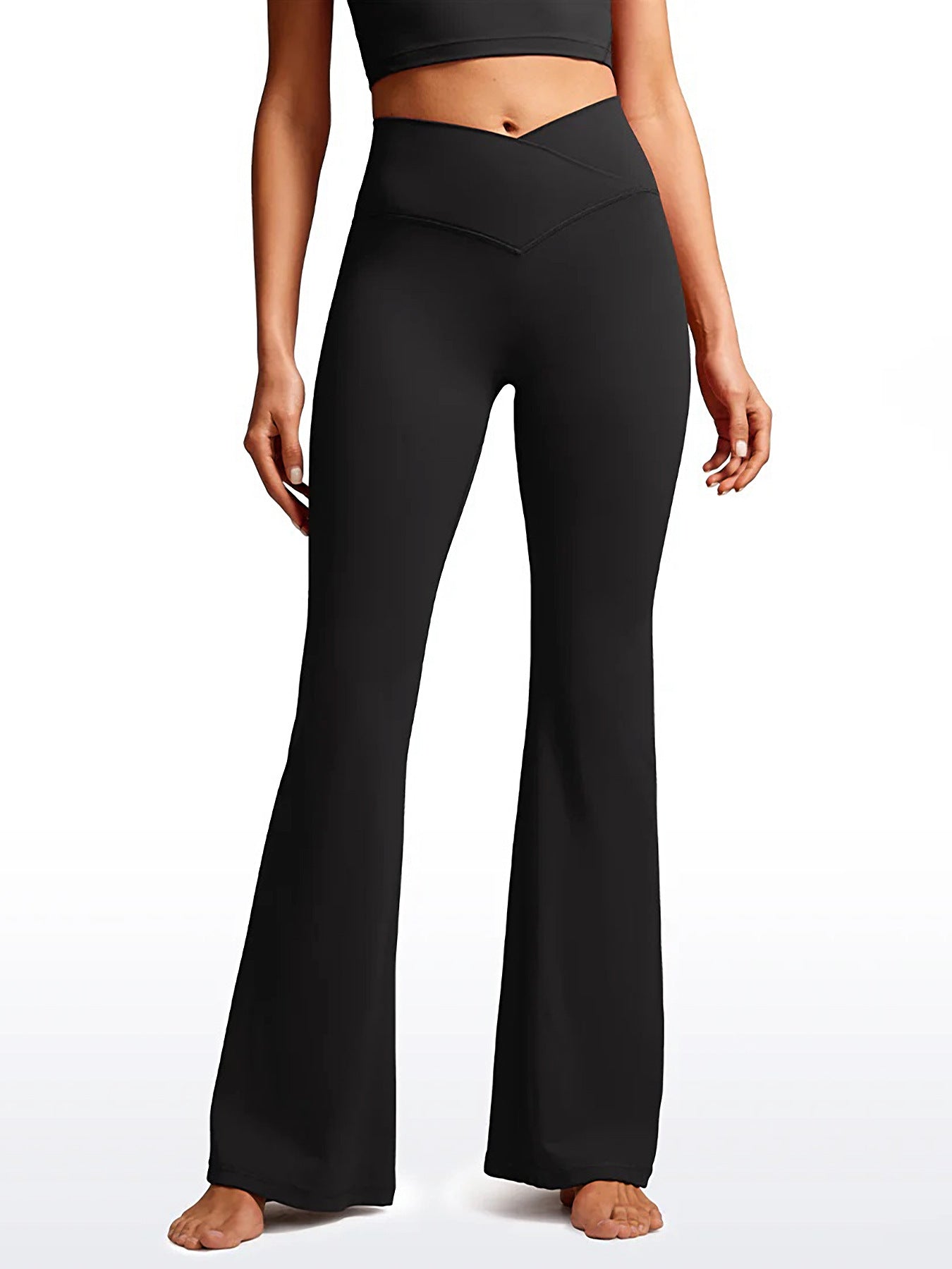 Women’s High Waisted Slim Fit Flare Yoga Pants – Butt-Lifting Stretch Leggings with Tapered Fit &amp; Flowy Flare for Yoga, Gym &amp; Casual Wear