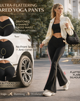 Women’s High Waisted Slim Fit Flare Yoga Pants – Butt-Lifting Stretch Leggings with Tapered Fit & Flowy Flare for Yoga, Gym & Casual Wear
