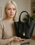Damenhandtasche aus echtem Leder – Urban Cylinder Bag aus erstklassigem Rindsleder