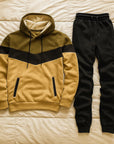 Men’s Hooded Sports Suit – Running & Outdoor Tracksuit with Stitching Design