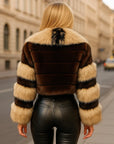 Women's Faux Fur Ultra-Short Lapel Coat – Eco-Friendly Cropped Fur Jacket