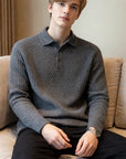 Herrenpullover mit dickem Revers – Winter-Basisschicht