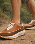 Men's Genuine Leather Running Shoes – Breathable Low-Top Cowhide Sneakers