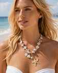 Collier long coquillage et étoile de mer pour femme – Bijoux d'été de plage de luxe léger