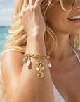 Women's Asymmetrical Circle Pendant Bracelet – Minimalist Handmade Stainless Steel Bracelet