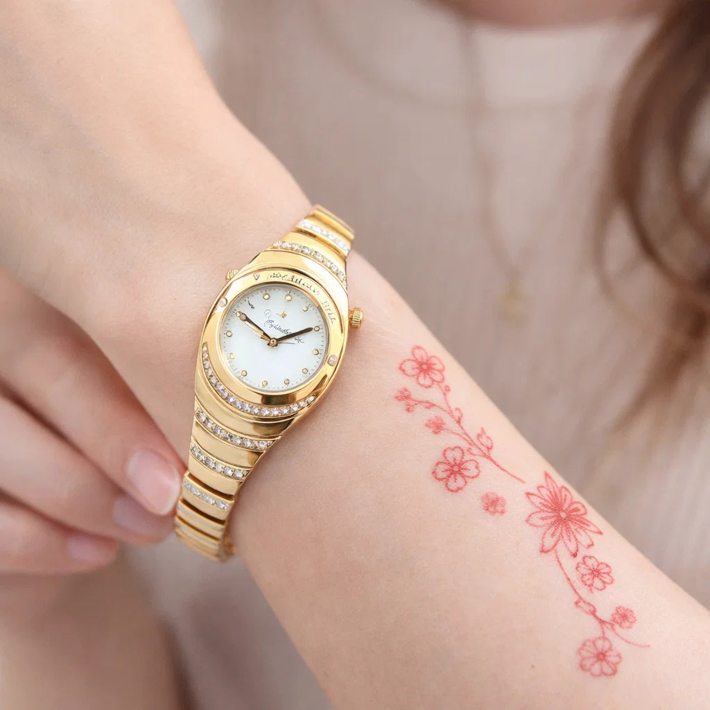 Women’s Diamond-Accent Bracelet Watch – Vintage-Inspired Stainless Steel, 30M Waterproof