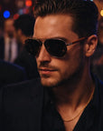 Herzförmige Sonnenbrille für Herren aus Naturkristall – UV390-Schutz