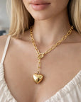 Damen Herz Anhänger Schlüsselbein Kette – Gold- und Silber-galvanisierte kurze Kette