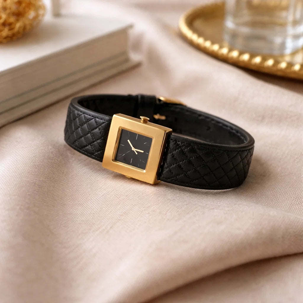 Women's Quartz Watch – Elegant 24-Hour Display with Butterfly Clasp, Leather &amp; Metal Strap Options